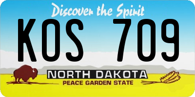 ND license plate KOS709