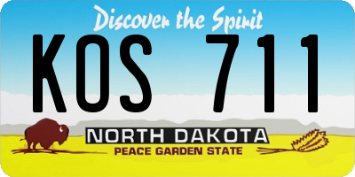 ND license plate KOS711