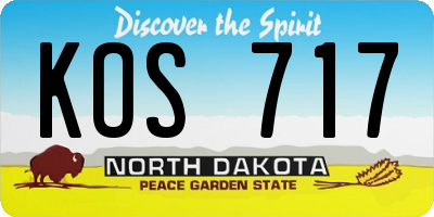 ND license plate KOS717