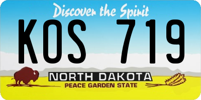 ND license plate KOS719
