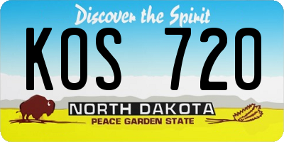 ND license plate KOS720