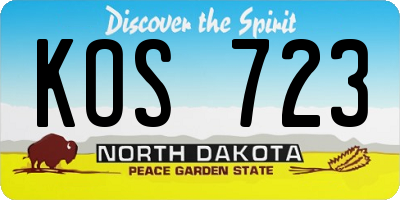 ND license plate KOS723