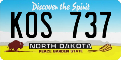 ND license plate KOS737