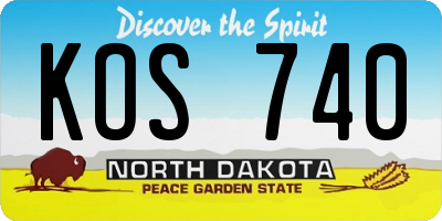 ND license plate KOS740