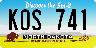 ND license plate KOS741