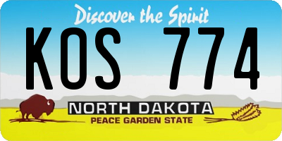 ND license plate KOS774