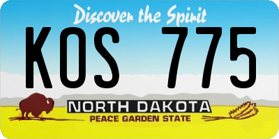 ND license plate KOS775