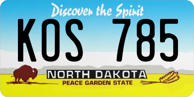 ND license plate KOS785