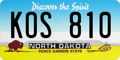 ND license plate KOS810