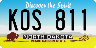 ND license plate KOS811