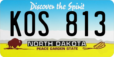 ND license plate KOS813