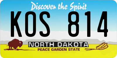 ND license plate KOS814
