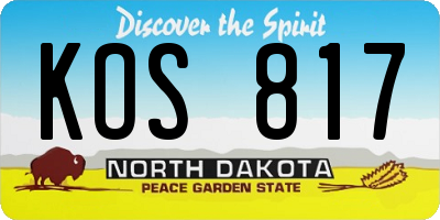 ND license plate KOS817