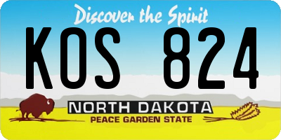 ND license plate KOS824