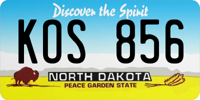 ND license plate KOS856