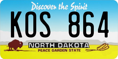 ND license plate KOS864