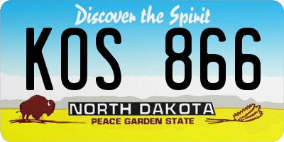 ND license plate KOS866