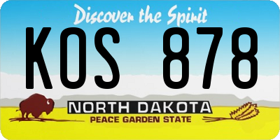 ND license plate KOS878