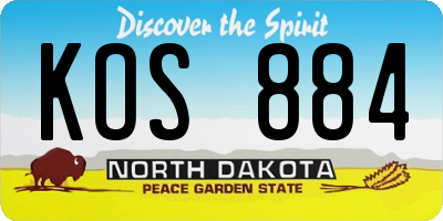 ND license plate KOS884