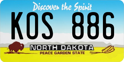 ND license plate KOS886