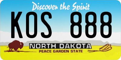 ND license plate KOS888