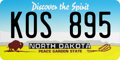 ND license plate KOS895