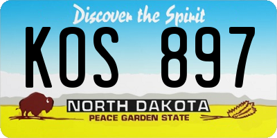 ND license plate KOS897