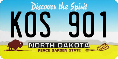 ND license plate KOS901
