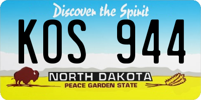 ND license plate KOS944