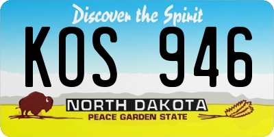 ND license plate KOS946