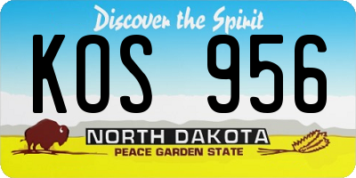 ND license plate KOS956