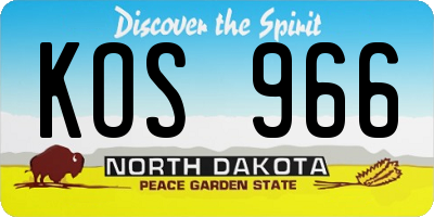 ND license plate KOS966