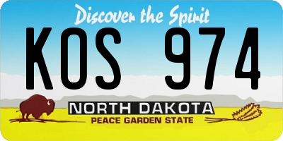 ND license plate KOS974