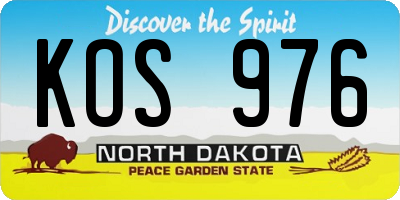 ND license plate KOS976