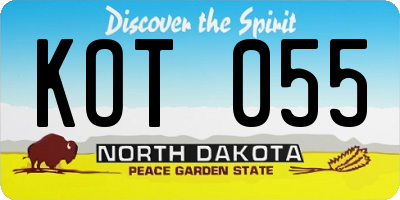 ND license plate KOT055