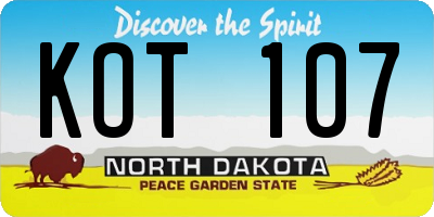 ND license plate KOT107