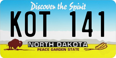 ND license plate KOT141