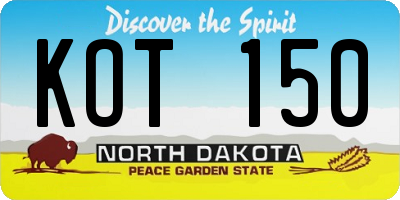 ND license plate KOT150