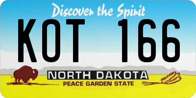 ND license plate KOT166