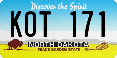 ND license plate KOT171