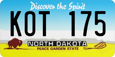 ND license plate KOT175