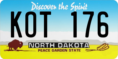 ND license plate KOT176