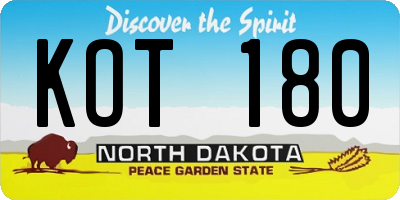 ND license plate KOT180