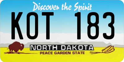 ND license plate KOT183