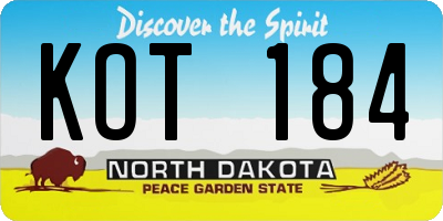ND license plate KOT184