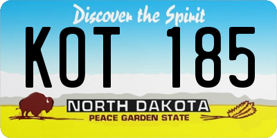 ND license plate KOT185