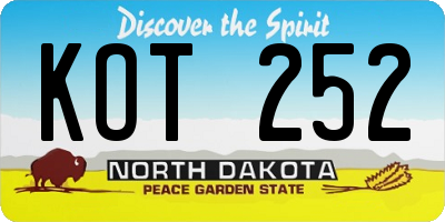 ND license plate KOT252