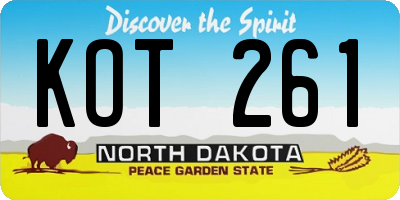 ND license plate KOT261