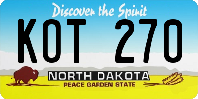 ND license plate KOT270