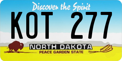 ND license plate KOT277